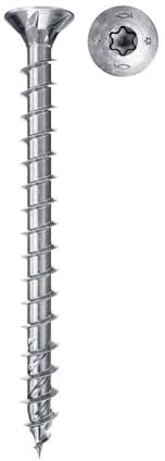 fischer PowerFast II CTF 3.0x30 - Tornillo para aglomerado (200 unidades, rosca completa, cabeza avellanada con estrella interior, tornillo para carpintería, reduce la resistencia al atornillado y el