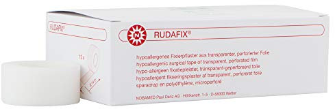 NOBAMED RUDAFIX Pansements de fixation sans vitres latérales, taille : 2,50 cm – Lot de 12 rouleaux