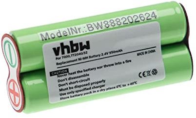 vhbw Batería Recargable Compatible con Philips Bodygroom BG2040/34, Series 3000, Series 5000 afeitadora, cortadora de Pelo (950 mAh, 2,4 V, NiMH)
