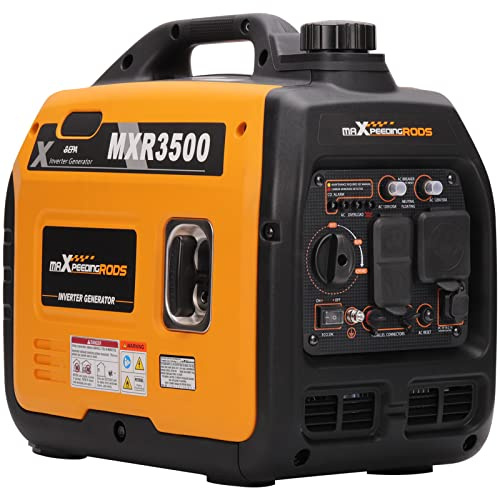 MaXpeedingrods 3500 Watt Portable Inverter Generator Gas Powered, EPA Compliant, Compact and Lightweight for Home Backup Power, Outdoor Camping, RV and Trailer