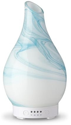 Zen'Aroma Difusor de Aceite Esencial Yangtze – Difusor ultrasónico de aromaterapia en frío – Difusor eléctrico humidificador – Cristalería con diseño Decorativo e iluminación LED Personalizable