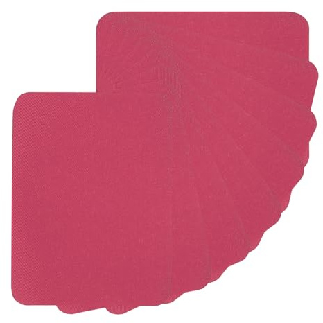 PATIKIL Tissu Repassage Correctifs, 8pcs 5x4 pouce Intérieur & Extérieur Fort Colle 100% Coton Réparation Correctifs Trousse pour Vêtements Pantalon Raccommodage, Rose Rouge