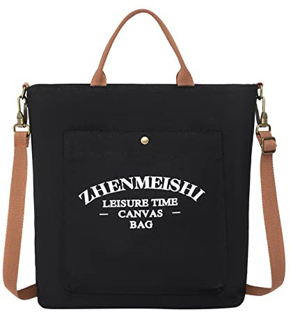 Hunde Taschen Größe M Tragetasche für Damen Canvas Umhängetaschen Schulter Handtasche Kleine Umhängetasche Geldbörse Taschen O Bag (Black, One Size)