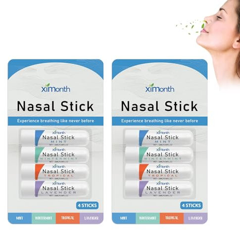 8 Stück Inhalierstift,Wick Stift für Die Nase,Wick Inhalierstift,Nasenstift Mit Menthol,Kann Verbessert die Atmung,Perfekt für Arbeit, Schule