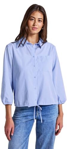 Street One Damskjorta blus med glitterdetaljer, Original blå, 40