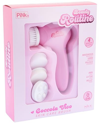 Beauty Routine - Cepillo de Cuidado Facial Coccola Viso, 1 Cepillo para Masaje Facial con 4 Cabezales