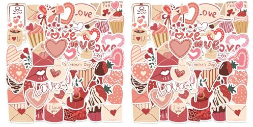 Rainway 116 adesivi d'amore, adesivi per San Valentino, adesivi per telefono, adesivi di San Valentino, adesivi estetici, impermeabili, in vinile per bottiglie d'acqua, telefono, scrapbook laptop