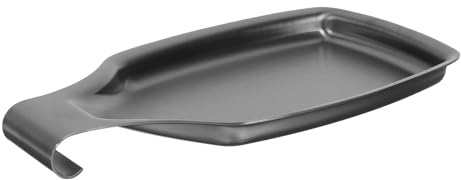 SUPVOX Bandeja Portacucharas de Cocina 304 Acero Inoxidable, Soporte Cuadrado Negro para Cucharones y Utensilios, Reposacucharas Anti-goteo Adecuado para Organizar Hogar
