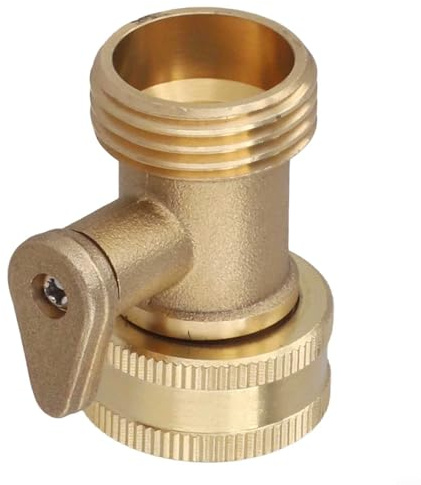 Yuanpgky Válvula de cierre de manguera de jardín de latón de 3/4 pulgadas con diseño de válvula de bola recta para un fácil control de flujo de encendido/apagado, compatible con rosca estándar de 3/4
