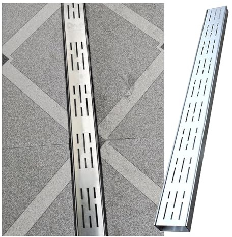 ZXCASDF Canaletta scolo Acqua piovana Robusto，Canale di Scarico Stretto in Acciaio Inossidabile 304，grondaia，Canale di drenaggio per Cortile，filtri lineari per grondaie(H4*W5CM/H1.57*W1.96IN)