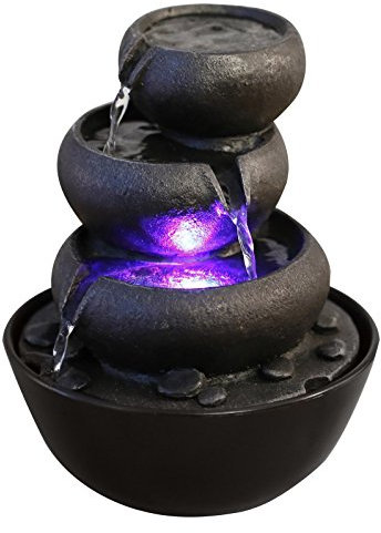 Zen'Light Fountain Jar, Polyresin, Black, 18 x 18 x 22 cm