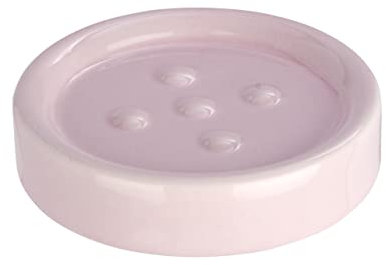 WENKO Seifenablage Polaris Pastel Rose Keramik - Seifenschale ideal für Handseife, Keramik, 11 x 2.5 x 11 cm, Rosa, Pastellrosa, 2.5 x 11 x 11 cm