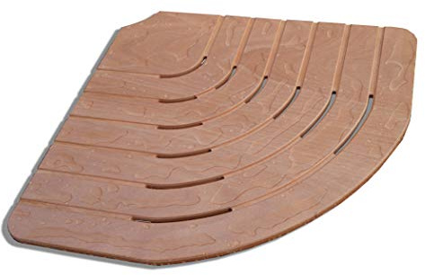 Castelmerlino Tarima para ducha Okumè marino contrachapado lado esquina 74 cm para platos de ducha lado 90 cm