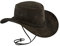 Leatherick Wasserdichter Cowboyhut Echtes Wildleder Schwarz & Dunkelbraun Aussie Style Western Outback Leder Bush Hut (M, Dunkelbraun)