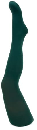 Galaxie Collant Bambina in Microfibra 40 DEN, Tinta Unita, verde scuro, 140 cm