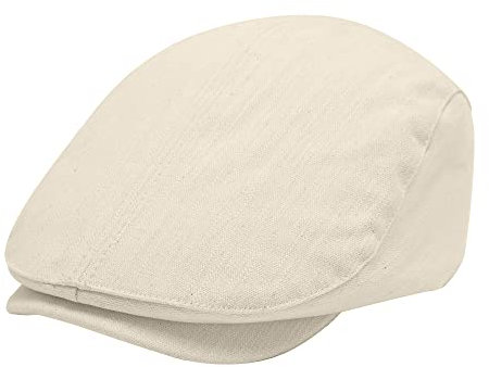 ZLYC Sommer Ivy Schirmmützen Ballonmütze Baumwolle Flatcap für Herren(Rückenschnalle Beige)