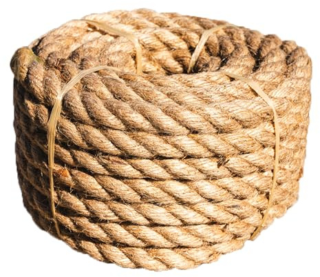 HELPMATE – Corda di canapa naturale – Spago di canapa per lavori di bricolage, decorazioni & arte – Spago da pacchi in fibra naturale al 100% – Alternativa allo spago di juta (18 mm x 10 m)