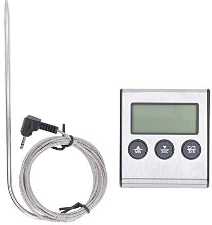Digital Kötttermometer för Grillning och Matlagning, Grilltemperatursond för BBQ och köksgrillning, Digital matttermometer med förinställd temperattimer för professionell matlagning