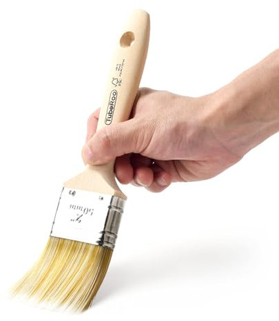 TubeRoo Grand pinceau à peinture 50 mm – Pinceau de qualité supérieure pour peinture, huile de bois et peinture murale – Pinceau à lasure pour lasure pour bois – Pinceau professionnel – Pinceau plat à