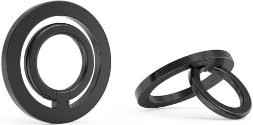 StilGut Ring Handy Halter kompatibel mit iPhone 15 14 13 12, magnetische Finger Halterung, Schwarz