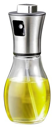 SNOWDVANCE Aceitera Spray - Pulverizador de Vinagre De Acero Inox y Vidrio Para Cocina, Mesa de Comer, Dispensador Multifuncional (Spray 200ml)