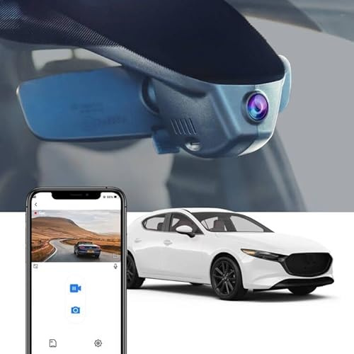 Fitcamx Dashcam 4K Kompatibel mit 2024-2026 Mazda 3 Select Premium Turbo Carbon Edition 2.5S (No Sunroof, OBD), OEM Autokamera UHD 2160P Video WiFi, Loop-Aufnahm, G-Sensor, WDR, Plug&Play, 64GB Karte