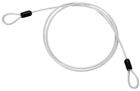 PATIKIL 3/16 Dia Vinyl Coated Stainless Steel Cable with Loops, 4ft (48) Flexible Wire Rope Security Chain Lanyard Lock for Outdoor Stage Lighting Luggage Lock, Transparent