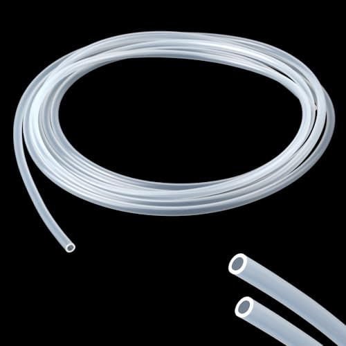 Silikonschlauch 4m Länge, Flexibler Silikonschlauch Lebensmittelecht, 4mm ID x 6mm OD Transparenter Silikonschlauch, Klar Wasser Luft Rohre für Pumpentransfer