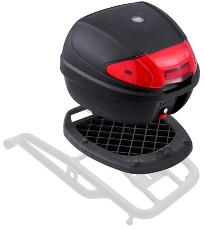 VEVOR Motorrad-Topcase Motorradkoffer 38 L Heckbox aus PP-Material mit reflektierendem Panel, wasserdichte & abnehmbare Motorrad-Topbox mit Mehrlochboden Helmkoffer (415 x 395 x 305 mm)