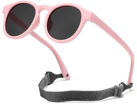 Suertree Baby Polarisierte Sonnenbrille 0-3 Jahre Silikon Sonnenbrille Kinder Flexible Anti UV400 UltraLicht Linse UV-Schutz im Freien Unisex rose