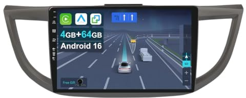 KEC 10.1” [2+64G] Android 15 Bilradio för Honda CRV 2012-2016 med Trådlös Carplay Android Auto Wifi GPS Navi Bluetooth 5.0 FM MirrorLink-Ingår backkamera
