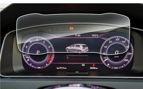 283 * 93MM 12,3-tums LCD-instrumentskärmskydd För Bilinteriör Härdat Glasfilm För VW För Golf 7 2018 Bil HD Navigationsskyddsfilm