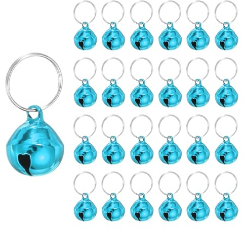 PATIKIL 24 Campanellini Per Cani Mini Campanelli Per Gatti Campanellini Per Collari Di Animali Domestici Portachiavi Carini In Metallo Massiccio Sonagli Forti Per Collari Blu
