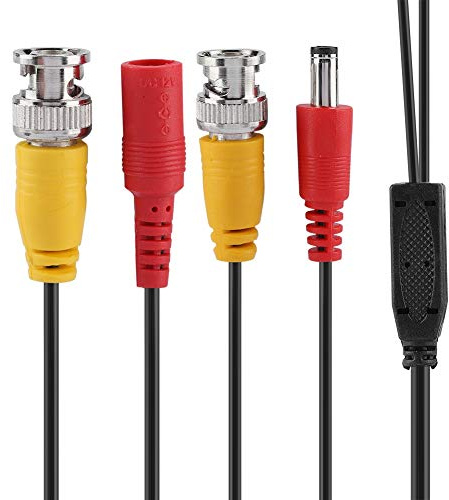 ZDETGU BNC Video et DC Power Extension Cable 10m Répression de Cable Caax Résistant aux Intempéries avec Connecteur BNC + 2,1 Mm CC pour le Système de Caméra de sécurité CCTV (5m)