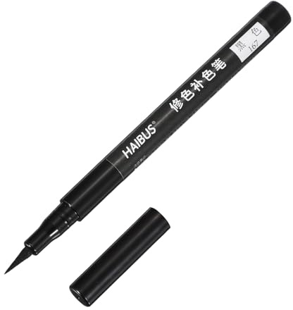 PATIKIL Bolígrafo Marcador De Tela De 5.71 Pulgadas, Pincel Punta Fina Secado Rápido Impermeable Para DIY Lienzo Denim Lino Reparación De Color De Ropa, Negro