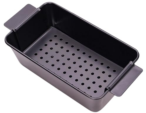 Padella per polpettone con vassoio di scarico, antiaderente, 22,9 x 12,7 cm, per pane fatto in casa e arrosti salutari a basso contenuto di grassi, facile da pulire, sicuro in forno, essenziale per la