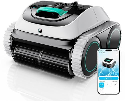 WYBOT (2026 New) C1 Cordless Robot Vacuum for Inground Pools, 4-in-1 Pool Cleaner for Above Ground Pool up to 1,614 Sq.ft, Wall & Waterline Cleaning, 150 Mins Runtime, Whte & Green