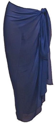 World of Shawls 100% Cotton Plain Sarong (Navy Blue)