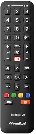 Meliconi - Télécommande Universelle Control 2+ pour 1 TV et 1 décodeur TNT ou Sat - 100% Fonctions d'origine - Accès Direct Netflix