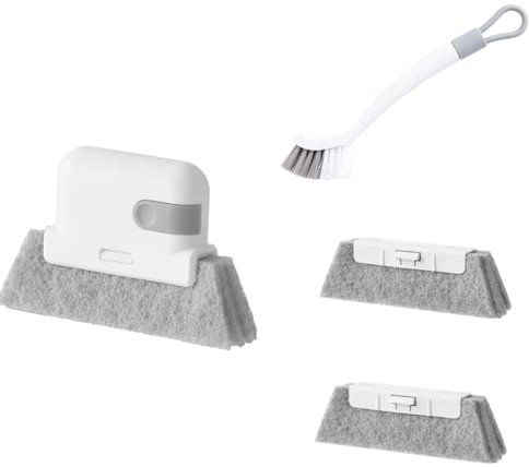 XINYIN Window Rail Cleaner Window Grooves Cleaning Brushes Tool Set for Sliding Door Rails Joint Cleaner Handheld Window Gaps Door Rails Cleaning Scouring Pad Cleaning Tool