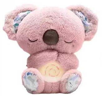 Dabeto Schlummer Koala mit Atembewegung, Beruhigendes Koalabär Kuscheltier, Schlummer Koala Plüschtier, Geburtstagsgeschenk, Geeignet für den Gebrauch im Schlafzimmer (Pink)
