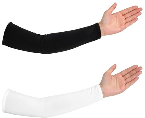Larrel Sun Protection Sleeves, 2PCS UV Sun Protection Arm Sleeves Comfy Arm Covers Arms Sleeve with Thumb Hole Outdoor Sleeve for Women Men Workouts Cycling Driving