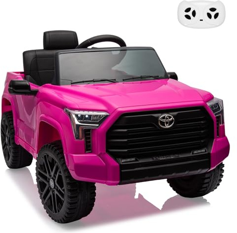 Ride on Truck Car, 12V Licensed Toyota Tundra Ride on Car w/Remote Control, Battery Powered Electric Car with Wear-Resistant Wheels, Spring Suspension, 3 Speeds, LED Lights, Gift for 3+ Kids