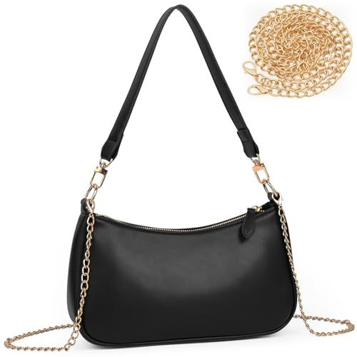 Aucuu Borsa a Tracolla da Donna Piccola, Borsa a Spalla Donna in Pelle PU, Pochette con Catena, Borsello Hobo, Borse da Ascella Retrò, Elegante Borsetta Tracolla, per Feste Shopping