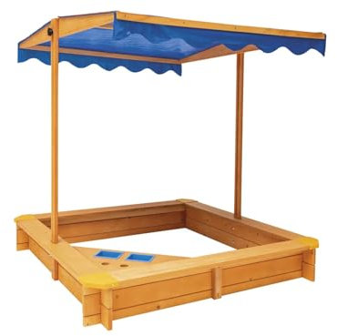 Playtive Playland Junior sabbiera con tetto, ca. 118 x 118 x 118 cm, gelateria o lavandino (chiaro con gelateria)