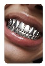 UBGICIG grillz grill set, dental grills for your teeth, grillz teeth for men, fake vampire halloween tooth caps jewelry, 24.4 Inches, Silicone, Cubic Zirconia