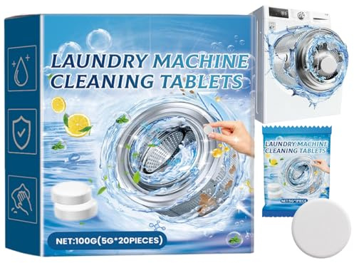Pastiglie per Pulizia della Lavatrice,20pcs Pulitore per Lavatrice,Detergente Effervescente per Lavatrice Solido,Pulitore Lavatrice Solido,Washing Machine Cleaner,100g