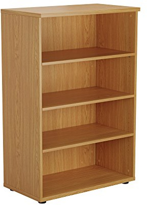 Office Hippo Heavy Duty Bookcase, Robust Book Case, Storage Unit with 3 Adjustable Shelves & Adjustable Feet, Stable Home Office Furniture, Simple To Assemble - Oak