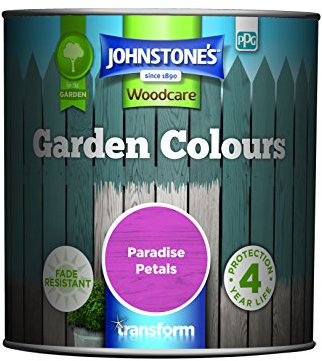 Johnstone’s - Garden Colours - Paradise Petals - Exterior Wood Paint - Fade Resistant - Suitable for Garden Furniture Outdoors - Fence Paint - Dry in 2 hours - 12m2 Coverage per Litre - 1L