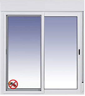 Ventanastock Ventana Aluminio 1000x1155 Corredera Con Persiana de PVC 2 hojas con Mosquitera